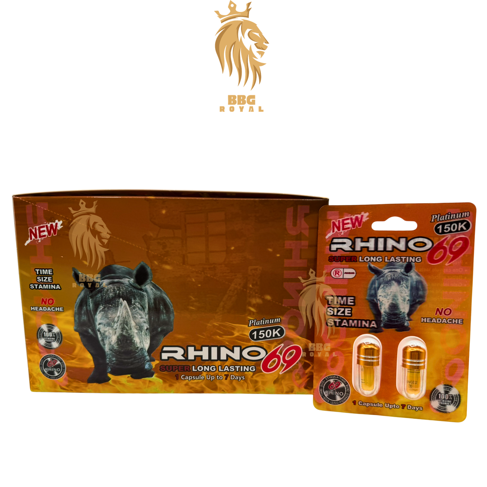 7 Rhino 69 Platinum 150K Capsules | Twin Pack | 48 Capsules Per Box - Image 1