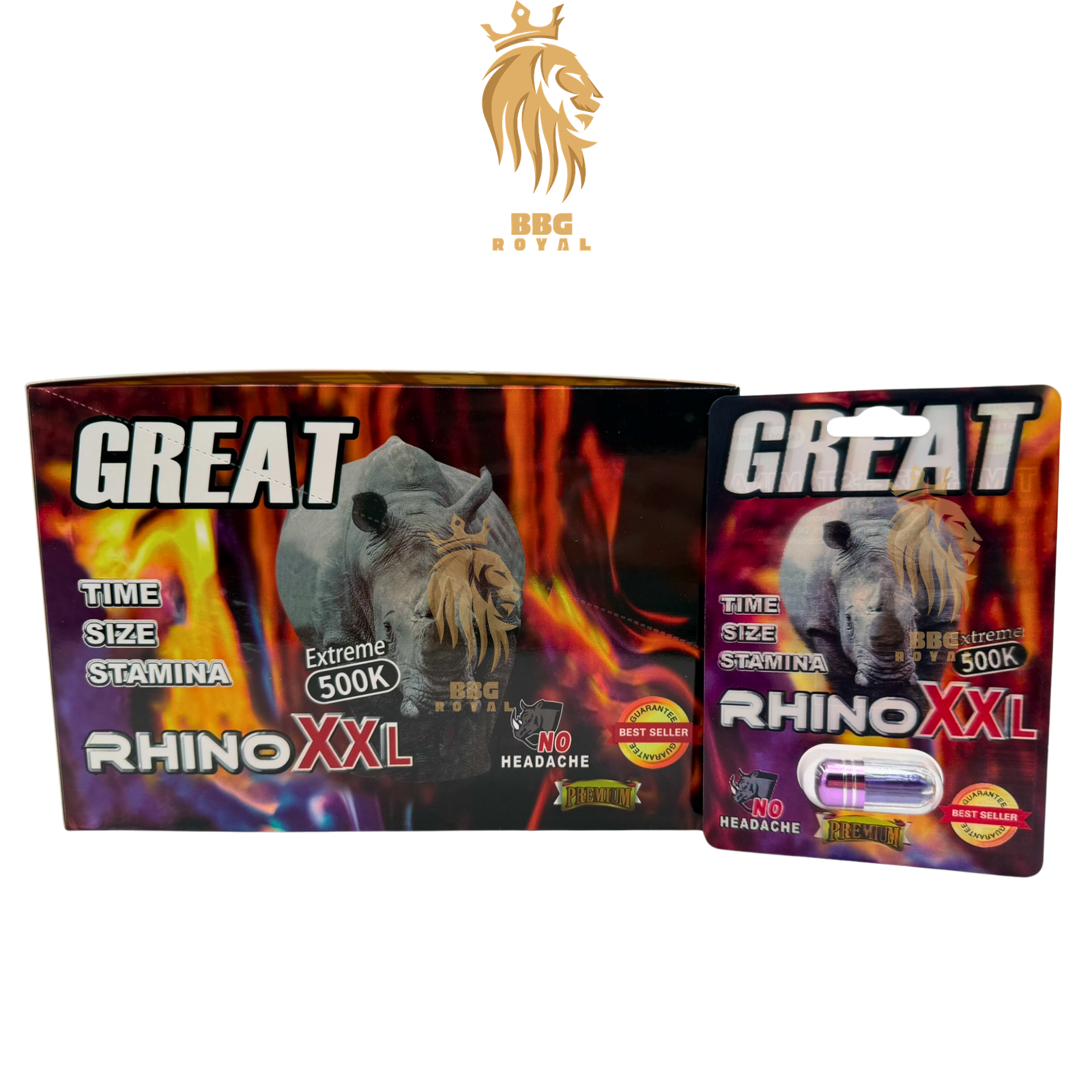 9 Rhino XXL 500K Capsules | Single Pack | 24 Capsules Per Box - Image 1